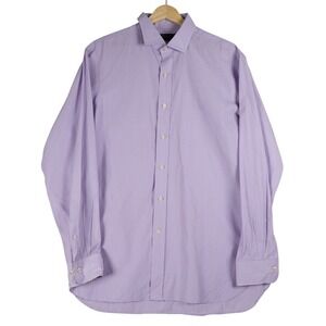 Polo Ralph Lauren Button Up Men's Lavender Striped Dress Shirt 16 1/2 34-35
